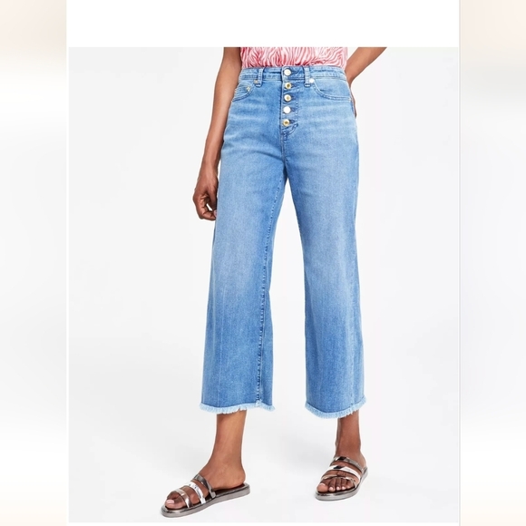 Michael Kors Women's Selma Button-Fly Cropped flare Jeans size 16 - Picture 9 of 13